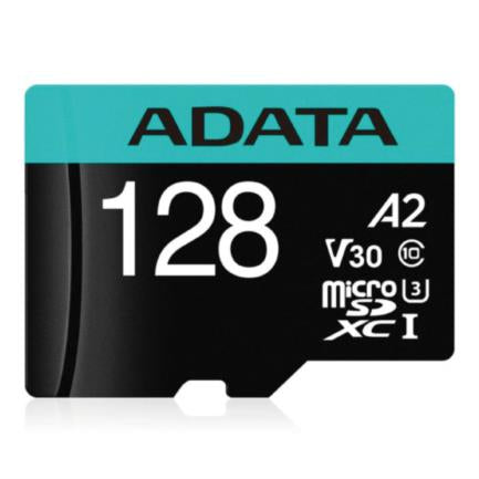 Memoria MicroSD Adata Premier Pro SDHC 128GB UHS-I U3 V30S U3 A2 Color Negro-Aqua