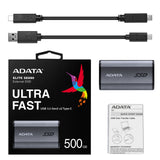 AELI-SE880-500GCGY - ADATA SE880 Unidades externas de estado sólido 500 GB 2000 MB/s USB Tipo C