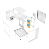 Gabinete Mini-Tower ITX/Micro-ATX Balam Rush Tank Pro Evo GM955 Blanco RGB 3 Ventiladores ARGB