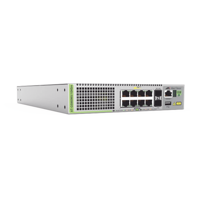 AT-GS980MX/10HSM-10 - Switch Stackable L3 / 8x Multi-Gigabit 100M/1/2.5/5G PoE++ / 2x SFP+ / 500W PoE / ½ Ancho de Rack