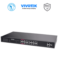 VIVOTEK Switch PoE AW-GEL-205A-260, 20 Puertos, 40 Gbps, 260W Totales, PoE Extendido 250 Mts