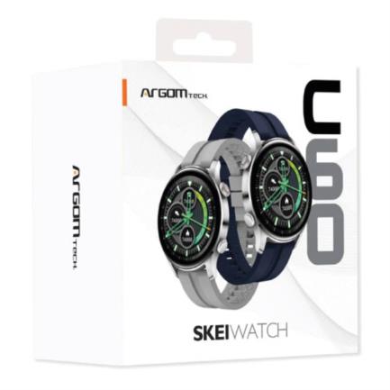 Smart Watch Skeiwatch C60 Pantalla 1.32" 360x360p Bluetooth 2 Correas Gris/Azul