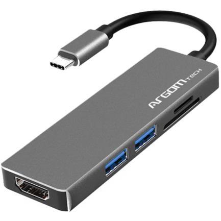 HUB ARGOMTECH ONEAXESS 5 EN 1 USB-C, HDMI, Ethernet, SD, MicroSD
