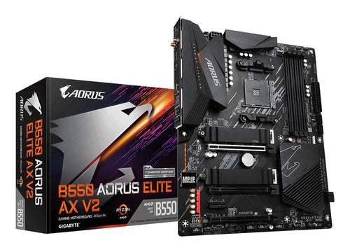 B550 AORUS ELITE AX V2 - GIGABYTE B550 AORUS ELITE AX V2 Placa base - Procesadores AMD Ryzen 5000, VRM de 12+2 fases, hasta 4733 MHz DDR4, 1xPCIe 4.0 + 1xPCIe 3.0 M.2, Wi-Fi 6E, LAN 2.5GbE, USB 3.2 Gen 2 placas base AMD Zócalo AM4 1 Zócalo AM4