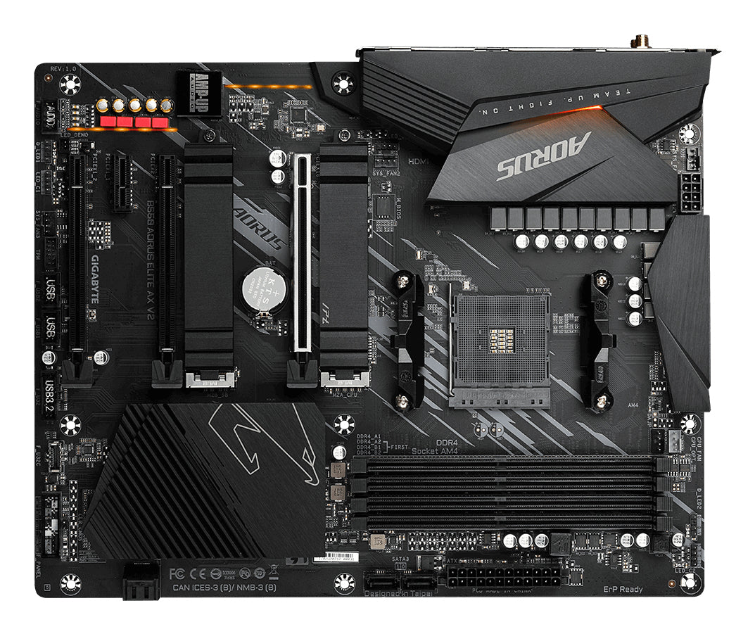 B550 AORUS ELITE AX V2 - GIGABYTE B550 AORUS ELITE AX V2 Placa base - Procesadores AMD Ryzen 5000, VRM de 12+2 fases, hasta 4733 MHz DDR4, 1xPCIe 4.0 + 1xPCIe 3.0 M.2, Wi-Fi 6E, LAN 2.5GbE, USB 3.2 Gen 2 placas base AMD Zócalo AM4 1 Zócalo AM4