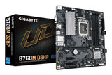 B760M D3HP - GIGABYTE B760M D3HP Placa Base - Procesadores Intel Core de 14ª Generación, VRM de 4+1+1 fases, hasta 5600 MHz DDR5, 2xPCIe 4.0 M.2, LAN GbE, USB 3.2 Gen 1 placas base Intel LGA 1700 LGA 1700 DDR5-SDRAM