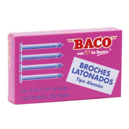 Broches Latonados Tipo Alemán No.6, 31mm, Paquete de 100 Unidades