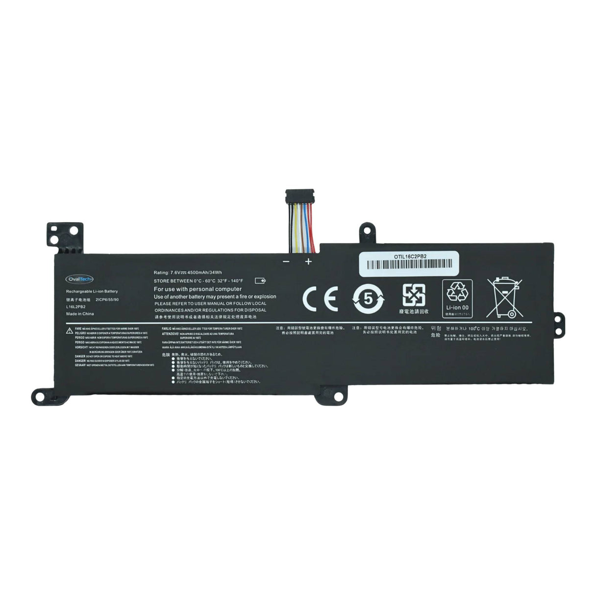 Pack de Baterías para Laptops OVALTECH OTIL16C2PB2, 5200mAh, 14.8V, 6 Celdas