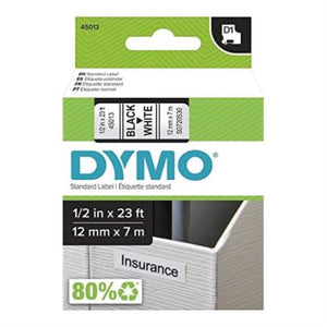 DYMO D1 etiquetas auténticas | impresión negra sobre fondo blanco | 12 mm × 7 m | etiquetas autoadhe