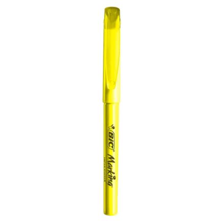 Marcador Resaltador BIC Making Punta Cincel Color Amarillo Fluorescente C/12 Pzas