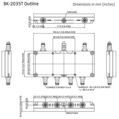 BK2035T - Microlab Diplexor / 1695-2200 MHz / 2496-2690 MHz BK2035T