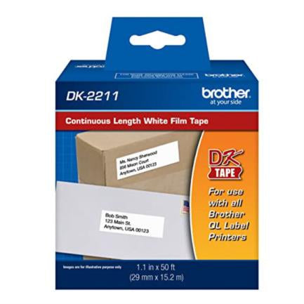 ETIQUETAS PLASTICA BROTHER DK2211 CONTINUA TEXTO NEGRO 29MM X 152MM DK2211