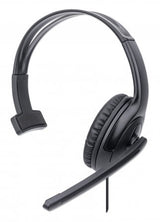 Manhattan Audífono USB monoaural con micrófono Auriculares Auriculares Diadema Oficina/Centro de llamadas Monoaural