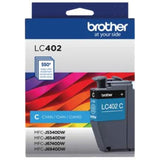 Tinta Brother LC402C Alto Rendimiento Hasta 550 Páginas Color Cian