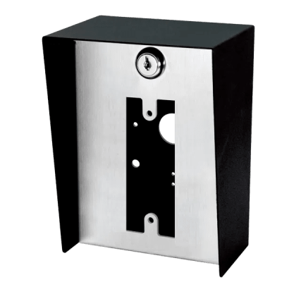 BP-611 - Gabinete para Montaje en Poste / Carcasa de Acero con Pintura en Polvo / Placa Frontal de Acero Inoxidable con Bisagra / IP65 Impermeable / 128x170x94 mm (5.0x6.7x3.7 in)