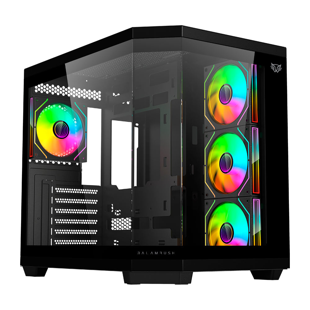 Gabinete Balam Rush Med Tor Tank 9600 USB 3.0/4Vent/ARGB Negro 4 Ventiladores