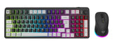 Balam Rush BR-940429 teclado Ratón incluido Juego USB + RF Wireless + Bluetooth Negro, Tenkeyless (80 - 87%), Inalámbrico, LED RGB