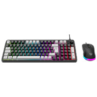 Combo Gamer BALAM RUSH 2 en 1 Alámbrico Squad Conquest KG515 / Teclado + Mouse / USB 2.0 / Mouse Óptico + 7200 DPI + Teclado 85% + Diseño Compacto + Teclas de membrana + Rainbow / 1.5 mts cable / Azender Negro