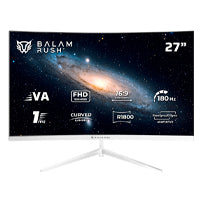 Monitor Gamer BALAM RUSH Curvo 27" VA / Andromeda MAG27Y / FHD R1800 / 180Hz / 1ms / F-Sync / G-Sync / Flicker-Free / 1xHDMI 2.1 + 1xDP 1.4 + 1xTipo C Display + 3.5 mm / VESA 100mm / Legend Blanco