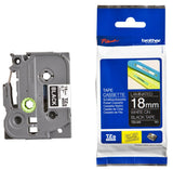 Cinta Brother Tze345 Blanco/Negro 18Mm - Tze345 FullOffice.com