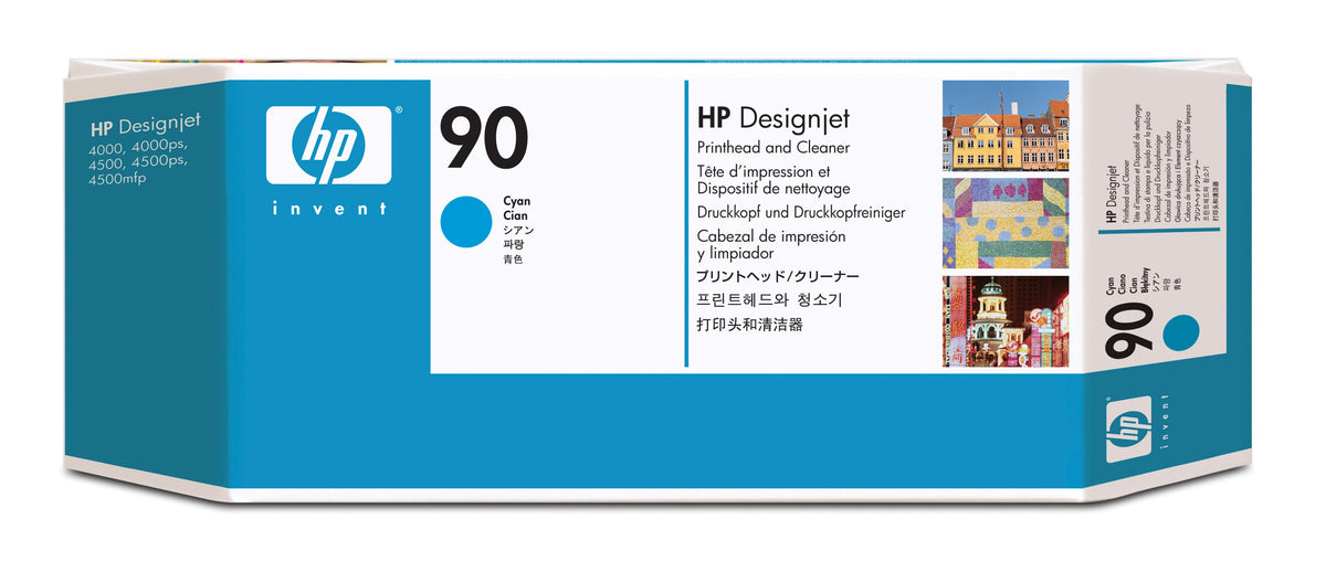 C5055A - HP Limpiador de cabezales de impresión y cabezal de impresión DesignJet HP 90 cian Impresora Inyección de tinta térmica