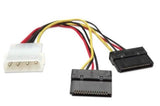 Manhattan Cable de corriente SATA en Y Cable 0,15 m Molex (4-pin) SATA de 15 pines Macho