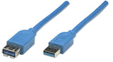 Manhattan Cable alargador USB-A a USB-A, 2 m, macho a hembra, 5 Gbps (USB 3.0), azul, garantía de por vida, equivalente a USB3SEXT2MBK (excepto color) Cable USB 3.2 Gen 1 (3.1 Gen 1) USB A USB A Macho/Hembra