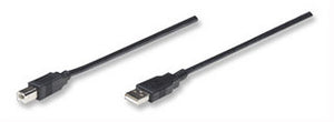 Manhattan Cable USB-A a USB-B, 3 m, macho a macho, 480 Mbps (USB 2.0), negro, garantía de por vida, equivalente a USB2HAB3M Cable USB 2.0 USB A USB B Macho/Macho