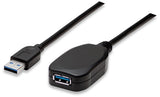 Manhattan Cable alargador USB-A a USB-A activo, 5 m, macho a hembra, 5 Gbps (USB 3.0), repetidor integrado, negro, 3 años de garantía, equivalente a USB2AAEXT5M Cable USB 3.2 Gen 1 (3.1 Gen 1) USB A USB A Macho/Hembra