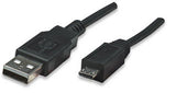 Manhattan Cable para Dispositivos USB Micro-B de Alta Velocidad Cable USB 2.0 USB A Micro-USB B Macho/Macho