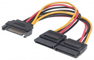 Manhattan Cable Y de alimentación SATA Cable 0,15 m SATA III SATA de 15 pines 2 x SATA de 15 pines