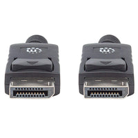 Manhattan Cable DisplayPort 1.2, 4K@60 Hz, 1 m, macho a macho, con pestañas de bloqueo, totalmente apantallado, negro, garantía de por vida, equivalente a DISPL1M Cable Derecho Derecho Níquel 1.2
