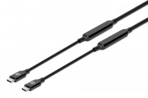 Manhattan Cable USB-C a USB-C activo, 5 m, macho a macho, 10 Gbps (USB 3.2 Gen 2 / USB 3.1), 3 A (ca
