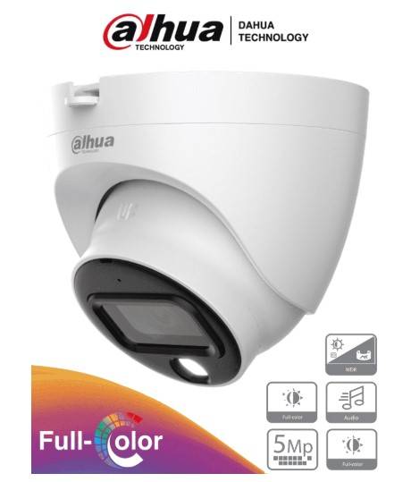 Dahua Technology Cámara Domo HAC-HDW1509TLQ-A-LED, 5 MP, 3.6 mm, 88° Ángulo