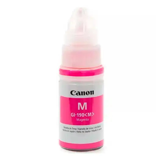 Botella de Tinta Magenta Canon GI-190 M, 190ml, Para Impresoras Canon G Serie
