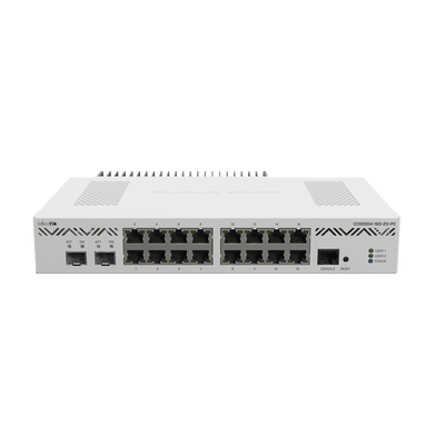 CCR2004-16G-2S+PC, Ruteador 16xGigaEth, 2xSFP+ 10G, CPU 4 núcleos 1200Mhz, RAM 4Gb, RouterOS L6