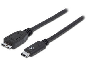 Cable Manhattan USB-C a Micro USB, 1m, Transferencia de Datos de Alta Velocidad, 480 Mbps, Conectores Dorados