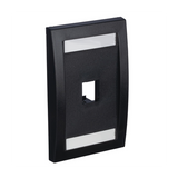 CFPE1BLY - Placa de Pared Vertical / 1 Puerto Mini-Com / Espacio para Etiquetas / ABS Negro