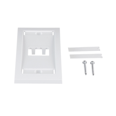 CFPE2WHY - Placa de Pared Vertical / 2 Puertos Mini-Com / Etiqueta y Cubierta Integradas / 2.75 x 4.5 in / ABS / Blanco