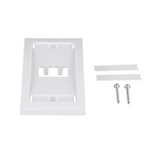 CFPE2WHY - Placa de Pared Vertical / 2 Puertos Mini-Com / Etiqueta y Cubierta Integradas / 2.75 x 4.5 in / ABS / Blanco