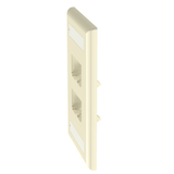 CFPL4EIY - Placa de Pared Vertical / 4 Puertos Mini-Com / Diseño Plano / Con Espacios para Etiquetas / 2.75 x 4.5 in / ABS Marfil