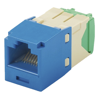 CJT688TGBU - Conector Jack RJ45 / Categoría 6 / 8 Posiciones 8 Cables / 28-30 AWG / Sin Herramienta Impacto / PoE / T568A-B / Azul