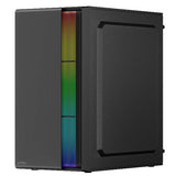 Gabinete Acteck Mini Torre Fusion II GI440 Max MB M-ATX Fuente ATX Plus 500w Panel Izq Acrilico Frente Solido RGB Vertical 1xUSB 3.0 Advanced Series Negro