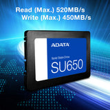 SSD 2.5 512GB ADATA SATAIII SU650 6Gb/s ASU650SS-512GT-R
