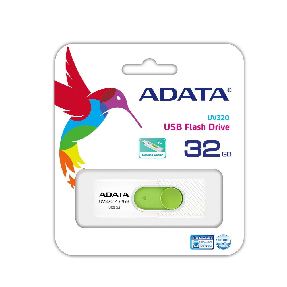 Memoria Adata Usb Auv320-32-Rwhgr 32Gb Blanco-Verde Usb 3.1 FullOffice.com