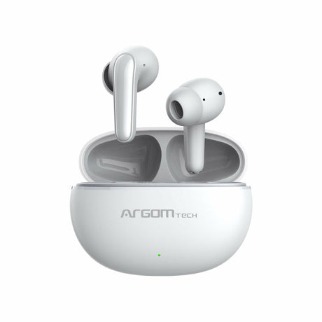 Audifonos Argomtech Inalámbricos Skeipods E20 Control Táctil Resistente al Agua Color Blanco