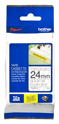 Cinta Brother Tzes151 24Mm Negro Sobre Blanco Extra Adhesivo - Tzes151 FullOffice.com