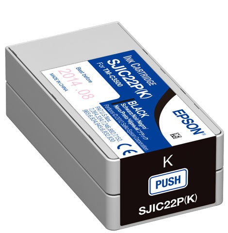 Epson SJIC22P(K): Ink cartridge for ColorWorks C3500 (Black) Cartucho de Tinta Tinta a base de pigmentos 1 pieza(s) Original Tinta a base de pigmentos