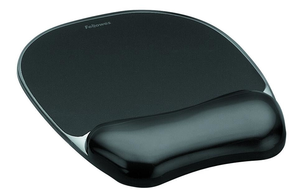 Mouse Pad Fellowes con Reposamuñecas de Gel Crystal,  Dimensiones 25x22cm, Color Negro