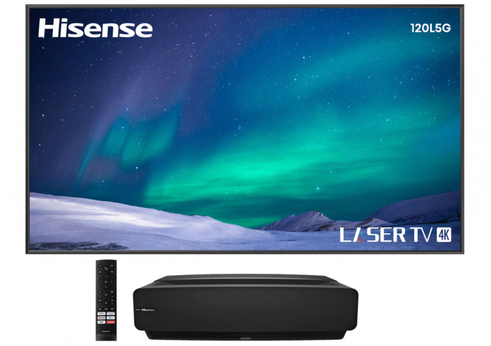 Televisor láser 4K UHD, Hisense Láser TV L5G, 120", 4K, Negro *Incluye pantalla de proyección e instalación*